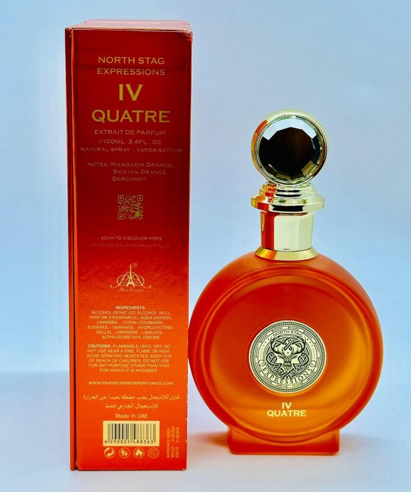 Paris Corner North Stag Expressions IV QUATRE  3.4 Fl Oz 100ml Extrait de parfum - Image 5